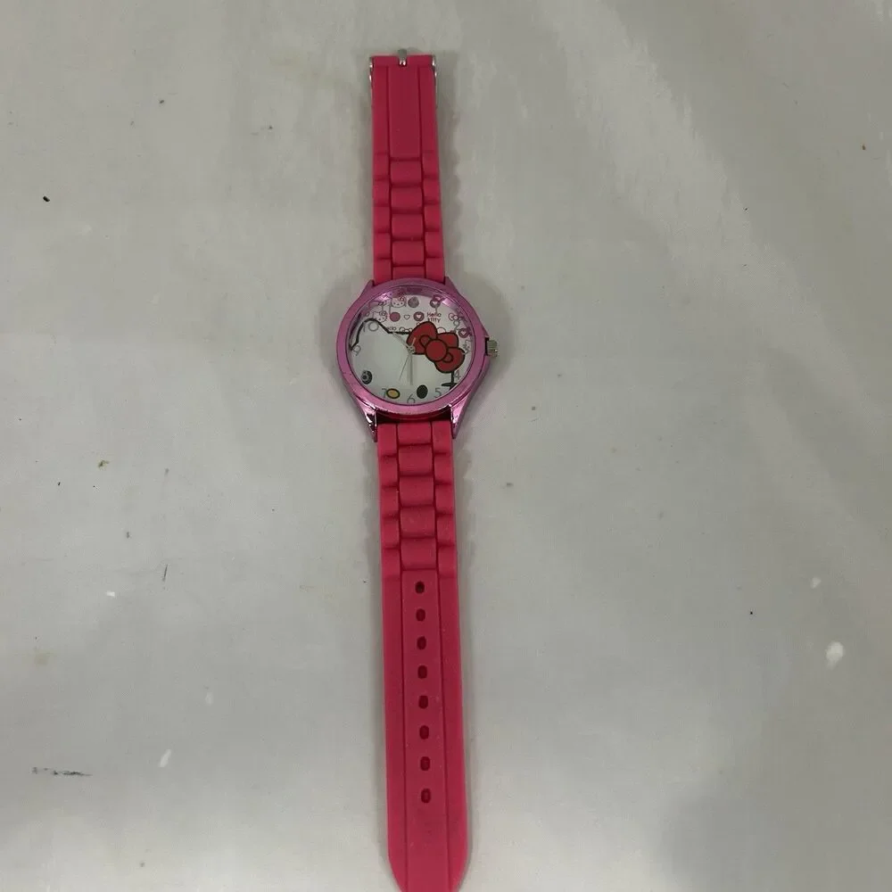 Hello Kitty Pink Wrist Watch Cute Girls Kids Women Quartz Watch